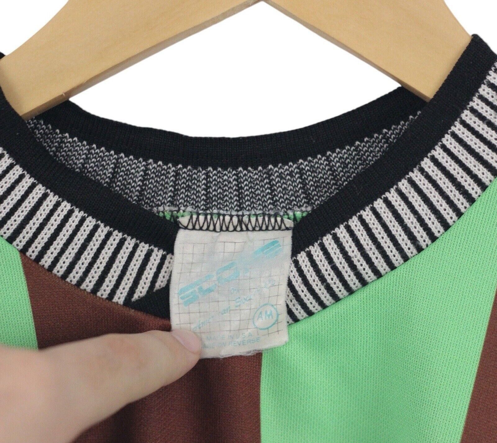 Designer VTG Goal SCORE Soccer Goalie Jersey Yellow Brown Stripes M Size US M / EU 48-50 / 2 - 4 Thumbnail