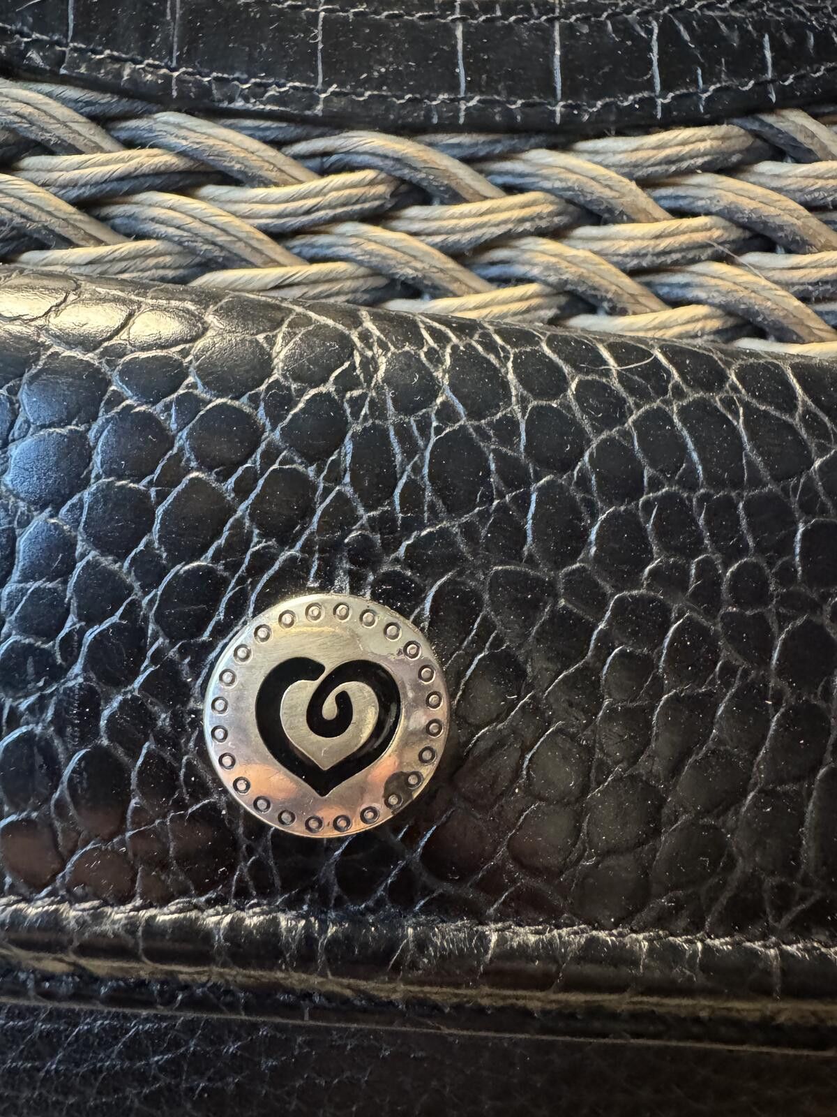 Brighton Brighton Woven Shoulder Bag with Black Faux Leather Accents Size ONE SIZE - 5 Thumbnail