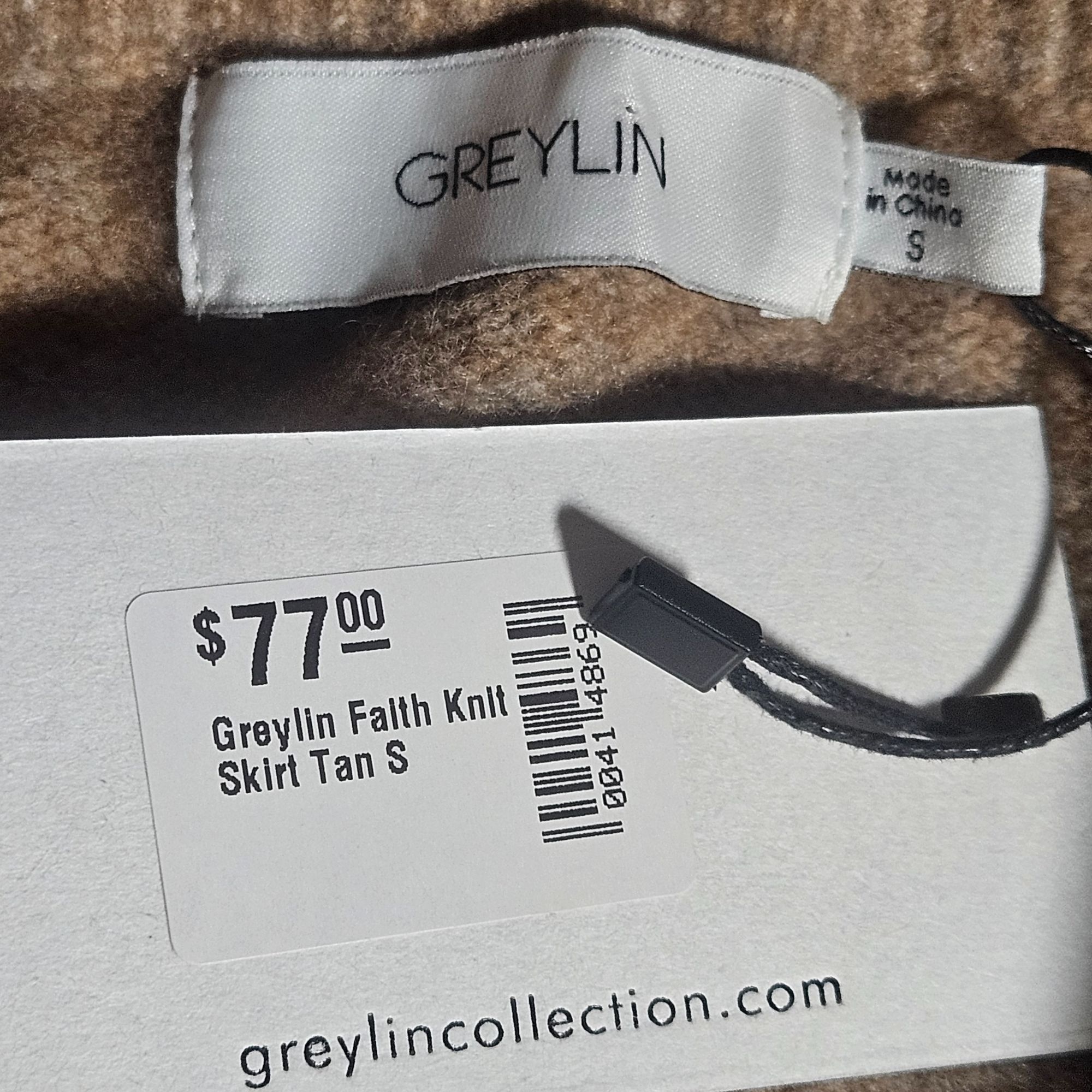 Other Greylin Women’s Taupe Knit Midi Skirt S – Quiet Luxury Soft Size 27" / US 4 / IT 40 - 4 Thumbnail
