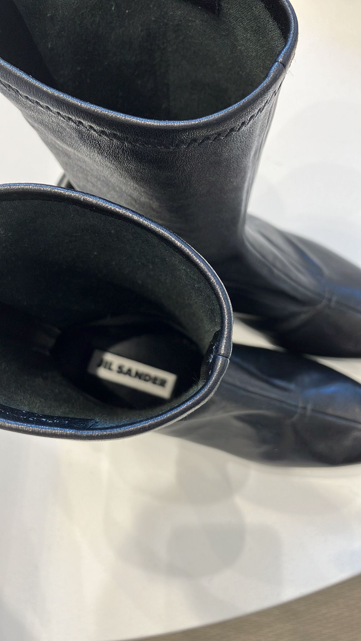 Jil Sander o1mt1gz1125 Leather Heeled Boots in Black Size US 6 / IT 36 - 3 Thumbnail