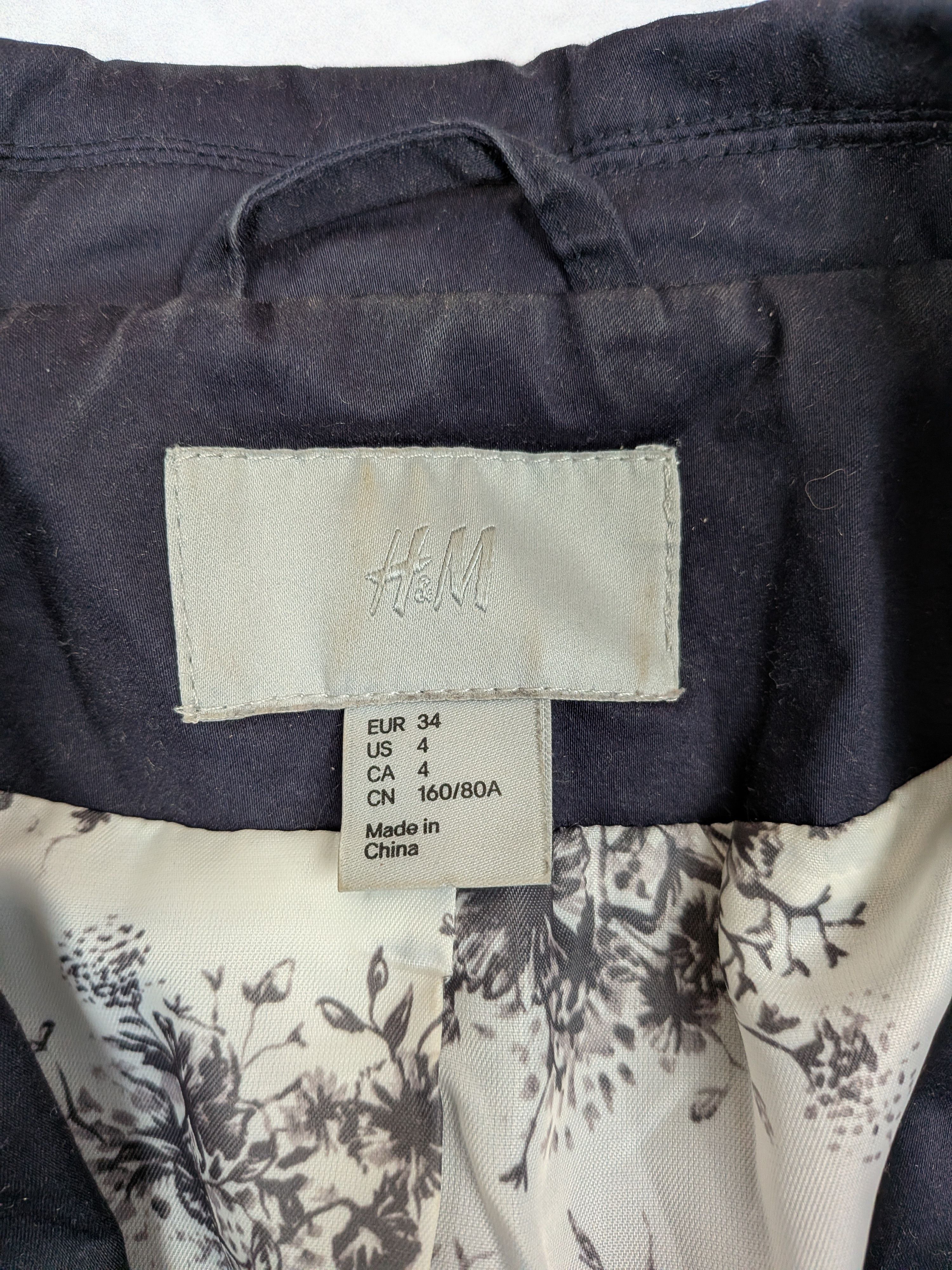 H&M H&M Navy Military Avant-garde Blazer Size 34 / XS Women Size XS / US 0-2 / IT 36-38 - 11 Thumbnail