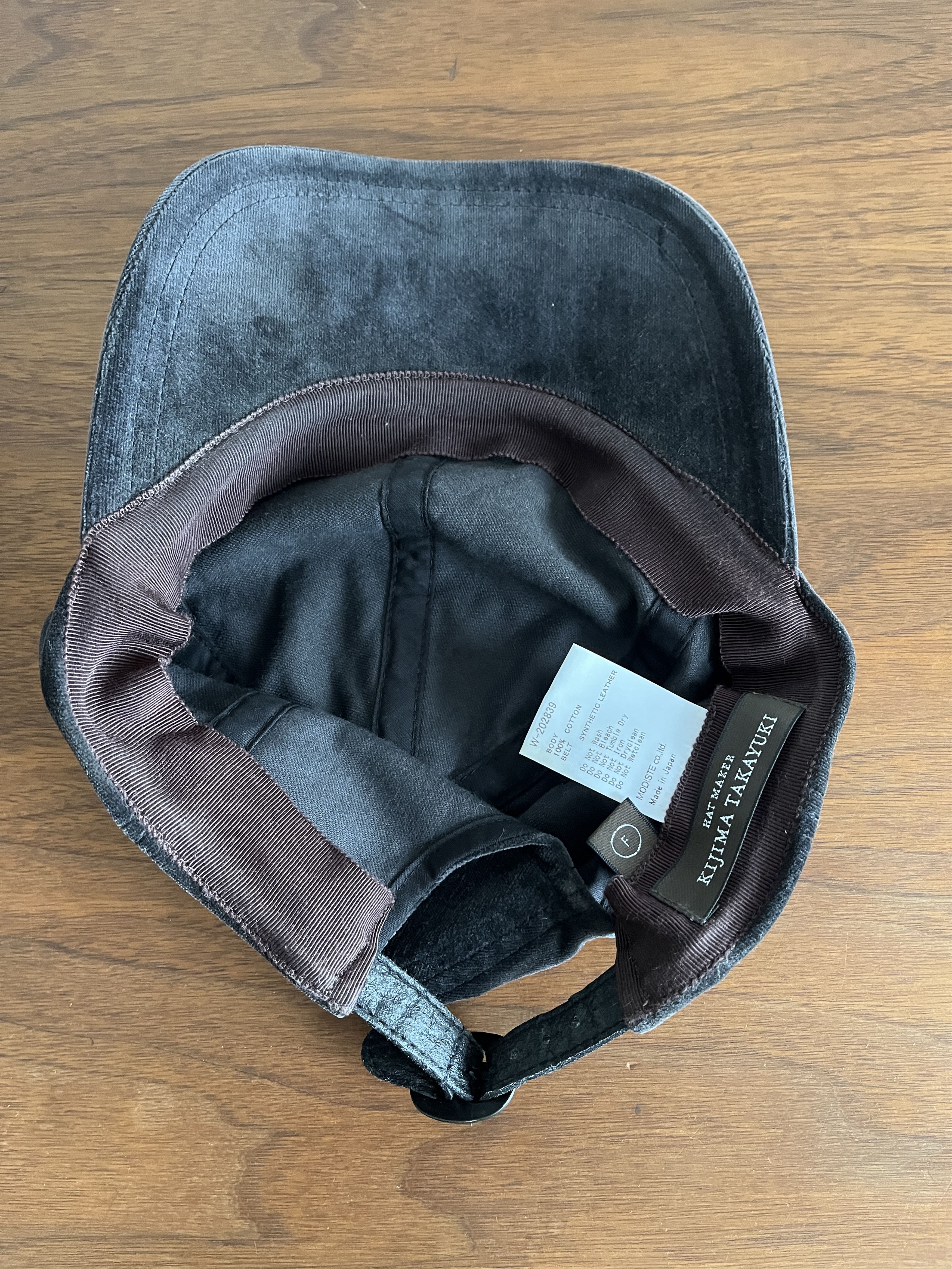KIJIMA TAKAYUKI black cap, cotton velour Size ONE SIZE - 3 Thumbnail