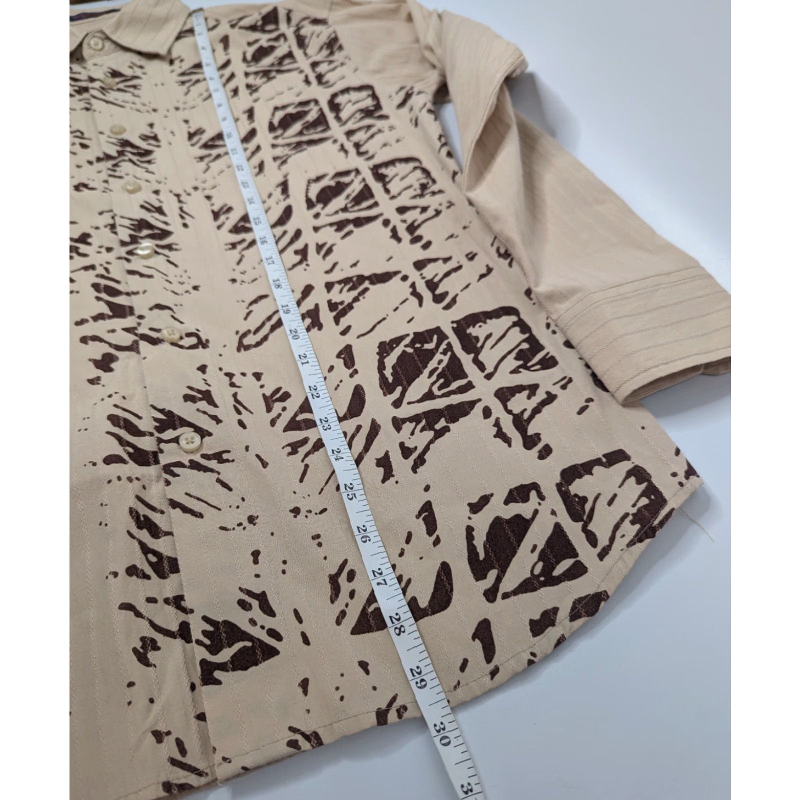 Vintage Franky Max Abstract Pattern Mens Long Sleeve Button Up Shirt Size M Brown Embroidered Size US M / EU 48-50 / 2 - 5 Thumbnail