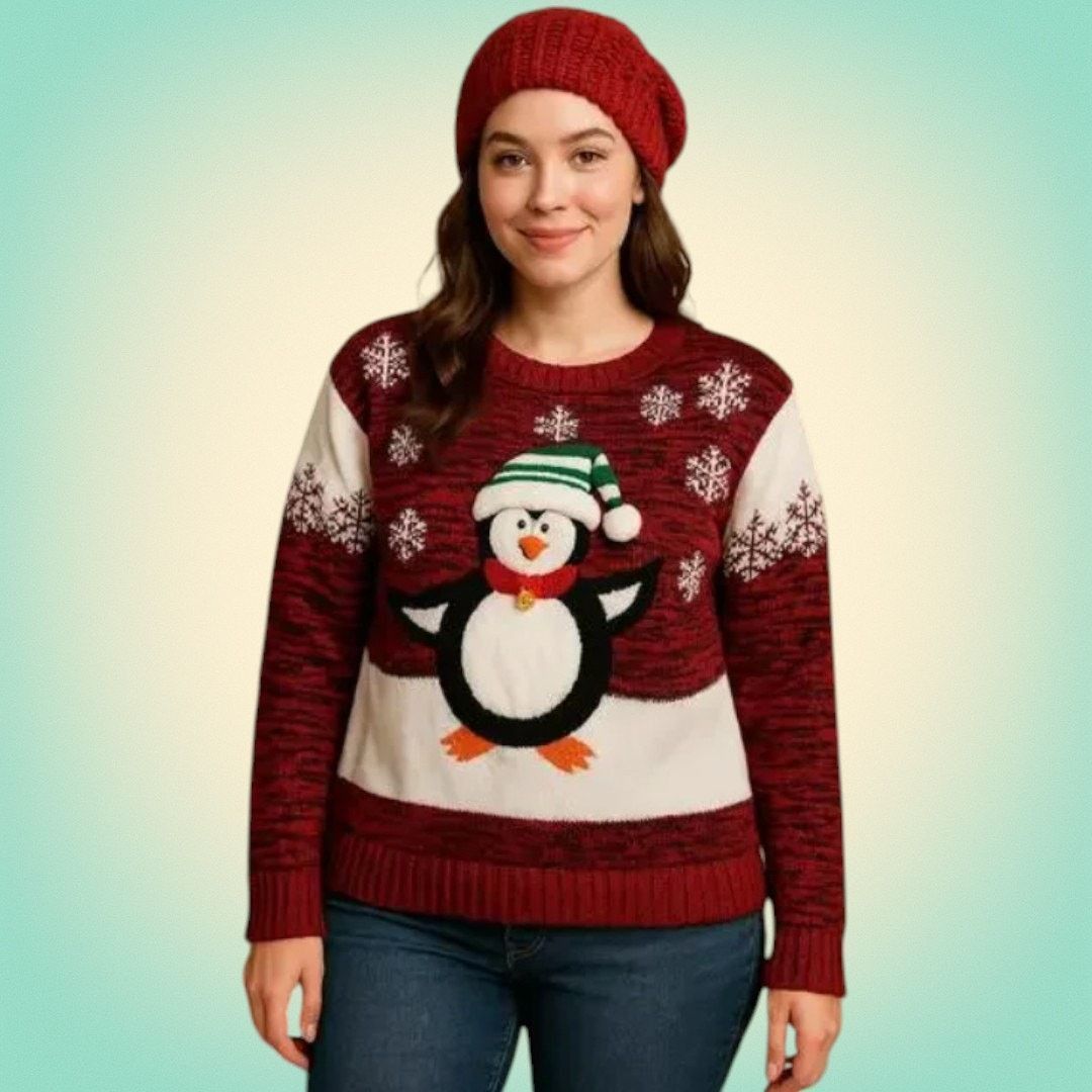 Other Holiday Penguin Sweater Red White Knit United States M Size M / US 6-8 / IT 42-44 - 1 Thumbnail