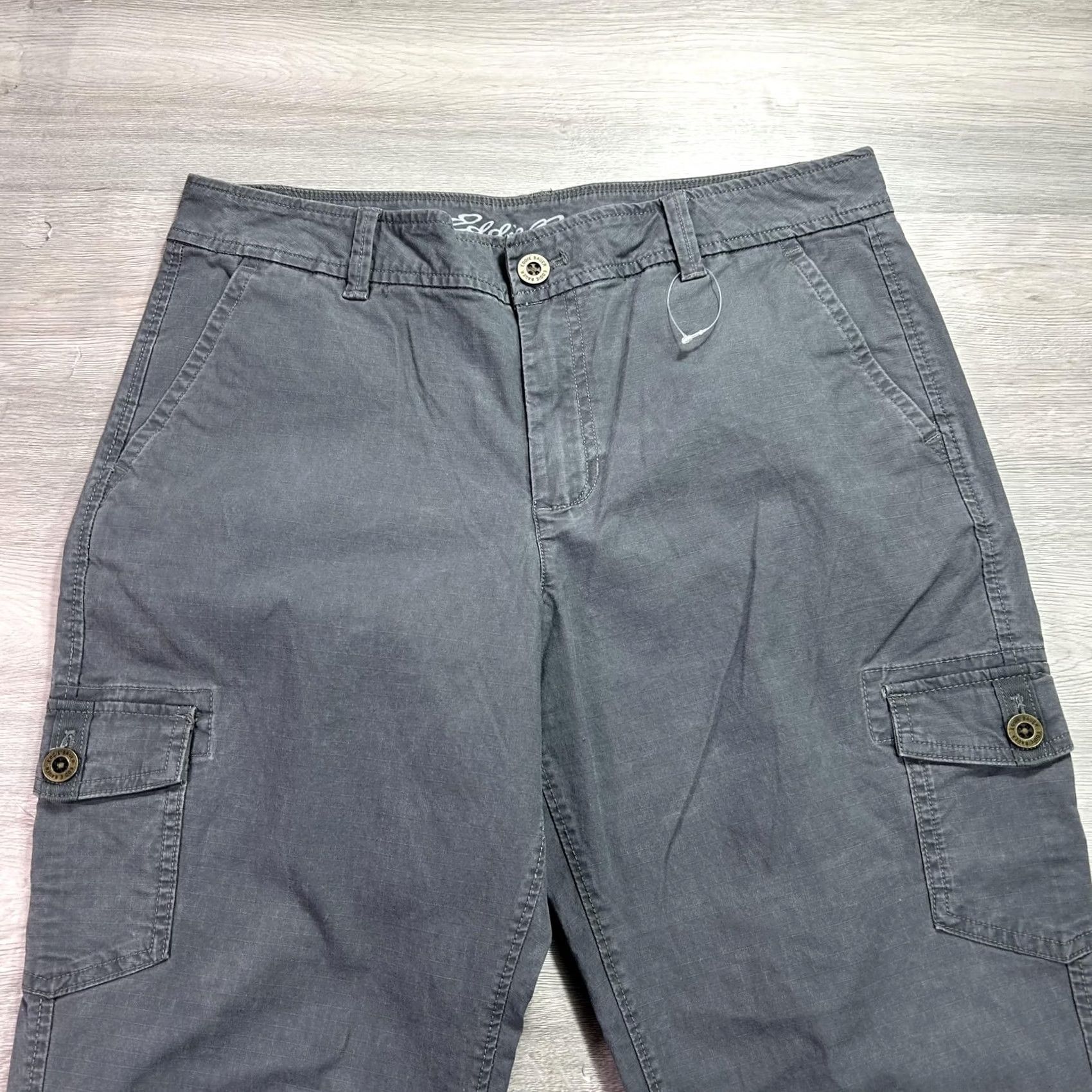 Eddie Bauer Eddie Bauer Pants Womens Tall 10 Gray Cargo Twill Stretch Relaxed Outdoor Hiking Casual Size 32" / US 10 / IT 46 - 3 Thumbnail