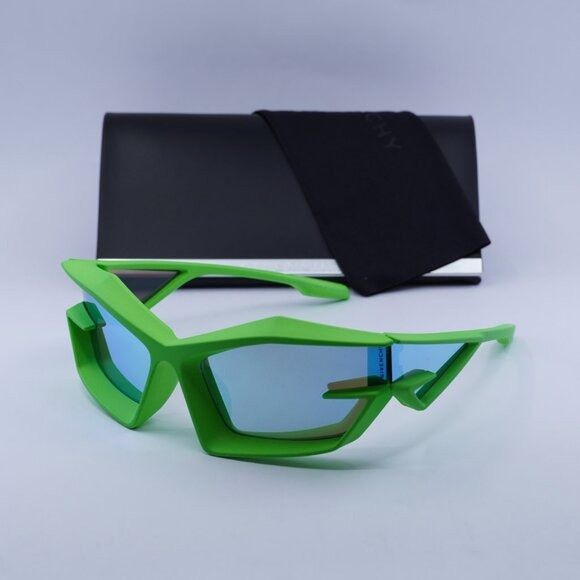 Givenchy Givenchy GV40049U 94C Sunglasses Green Geometric Frame, Blue Size ONE SIZE - 1 Thumbnail