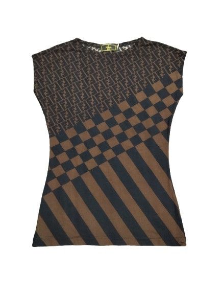 Fendi Vintage Fendi Zucca Monogram Tee Size S / US 4 / IT 40 - 1 Thumbnail