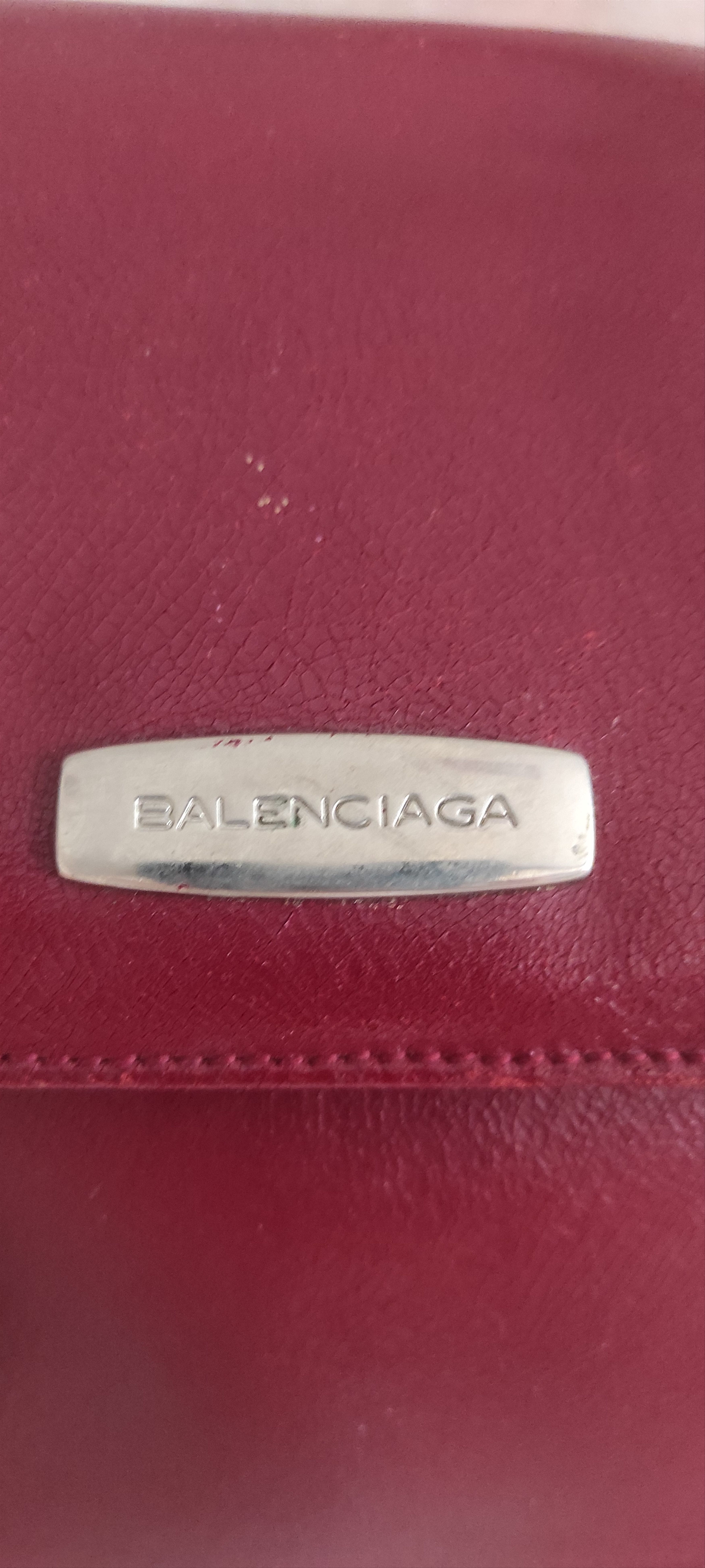 Balenciaga × Genuine Leather × Vintage Vintage Balenciaga Burgundy Monogram Shoulder Bag. Size ONE SIZE - 4 Thumbnail