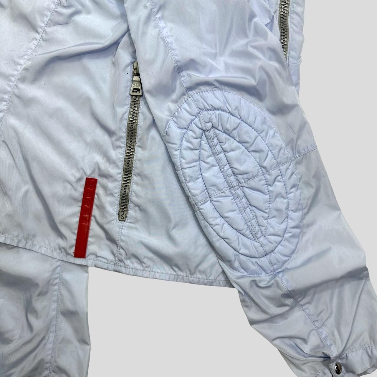 Prada Prada Sport SS00 Ice Blue Nylon Moto Detailed Jacket - IT42 Size S / US 4 / IT 40 - 3 Thumbnail
