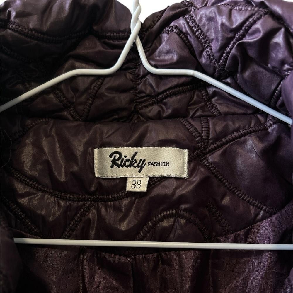Designer Women's Purple Quilted Jacket - Size 38 Size S / US 4 / IT 40 - 2 Thumbnail