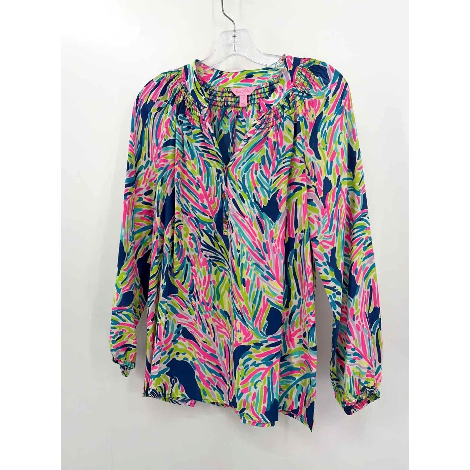 Lilly Pulitzer Lilly Pulitzer Blouse Small Pink Long Sleeve Pre-Owned Size Size S / US 4 / IT 40 - 2 Thumbnail
