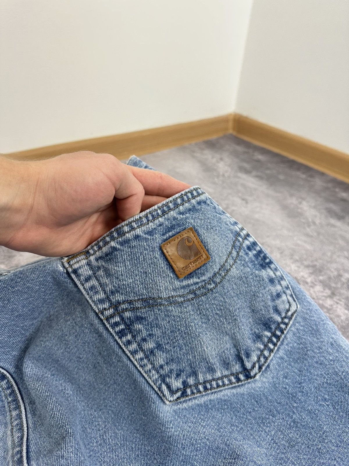 Vintage 90s Carhartt USA Light Blue Baggy Utility Hype Jeans