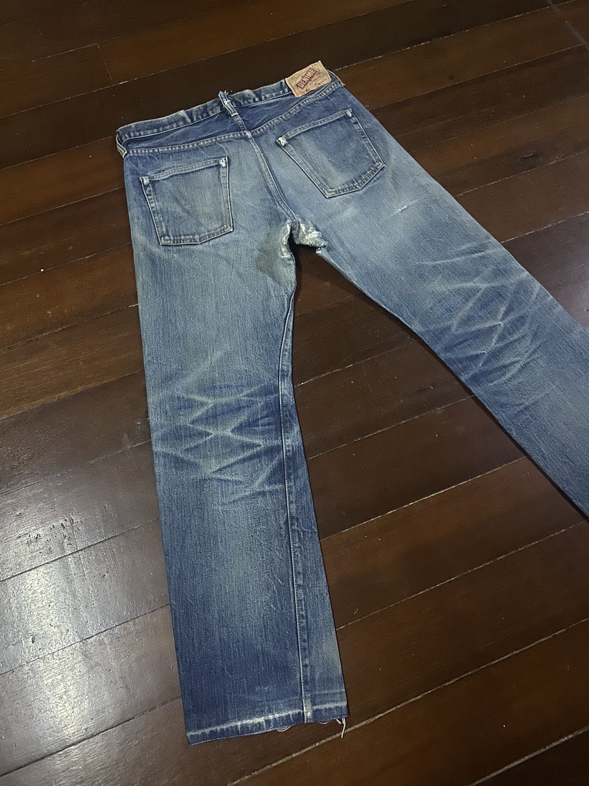 Denime Vintage 90s DENIME Orizzonti mud wash distressed rework Size US 35 - 15 Thumbnail