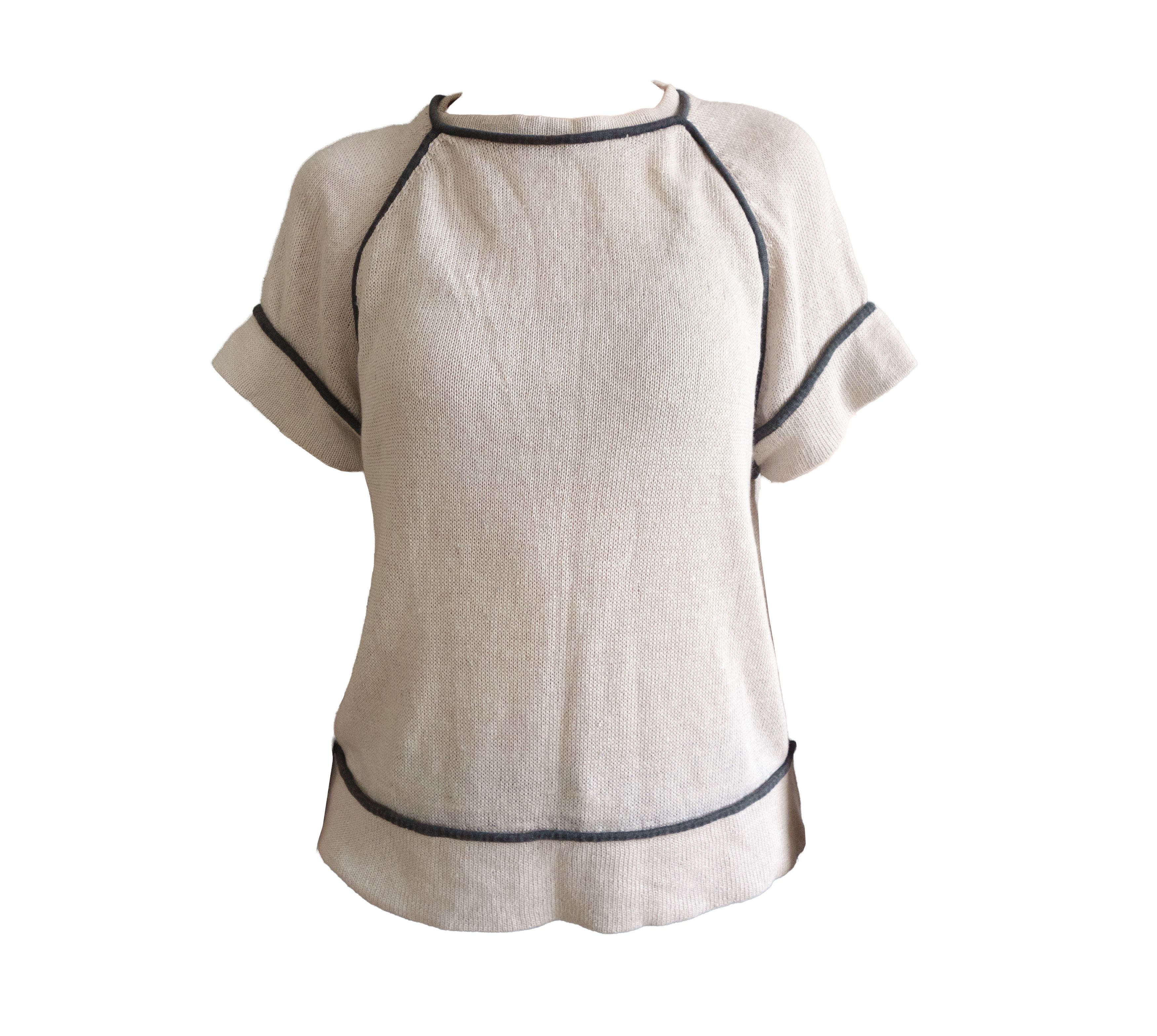 Brunello Cucinelli Sequined Linen & Silk Short Sleeve Knit Sweater Size M / US 6-8 / IT 42-44 - 1 Thumbnail