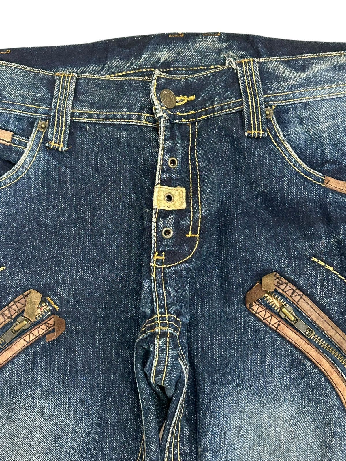 PPFM Vintage PPFM Jeans Unique Pocket Style Straight Leg Size US 30 / EU 46 - 7 Thumbnail