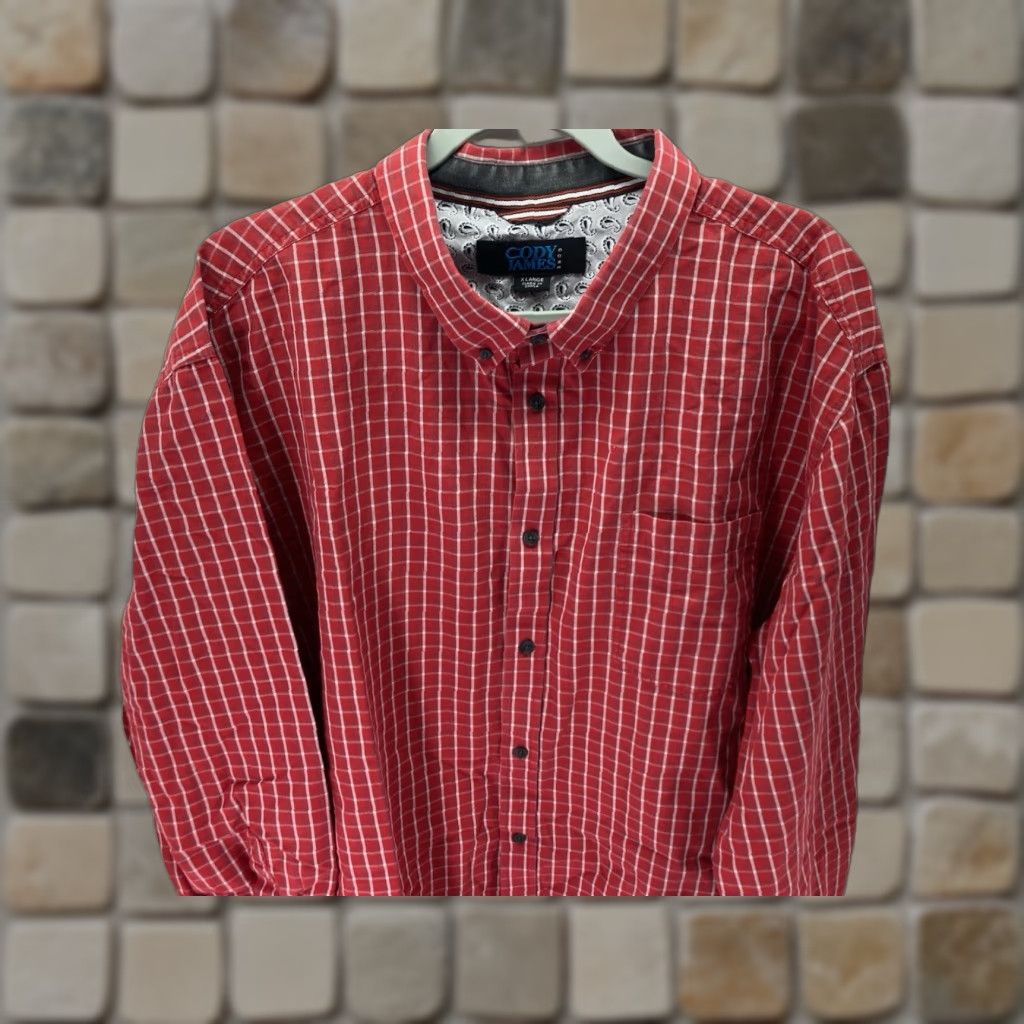 Cody James Cody James Western Shirt Men XL Red Check Long Sleeve Button Cotton Rodeo Shirt Size US XL / EU 56 / 4 - 1 Thumbnail