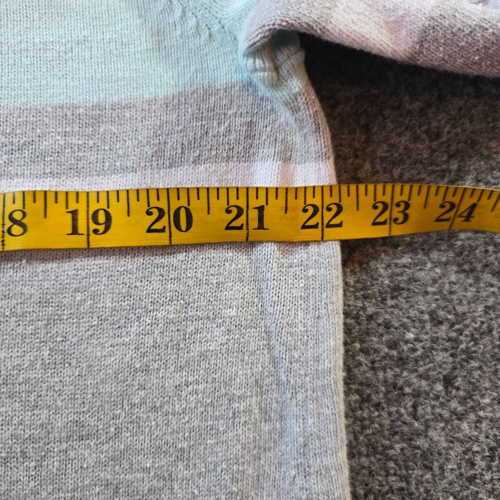 Talbots Talbots Sweater Womens Size XL Gray Blue Striped Knit Hoodie Pockets Casual Size XL / US 12-14 / IT 48-50 - 7 Thumbnail