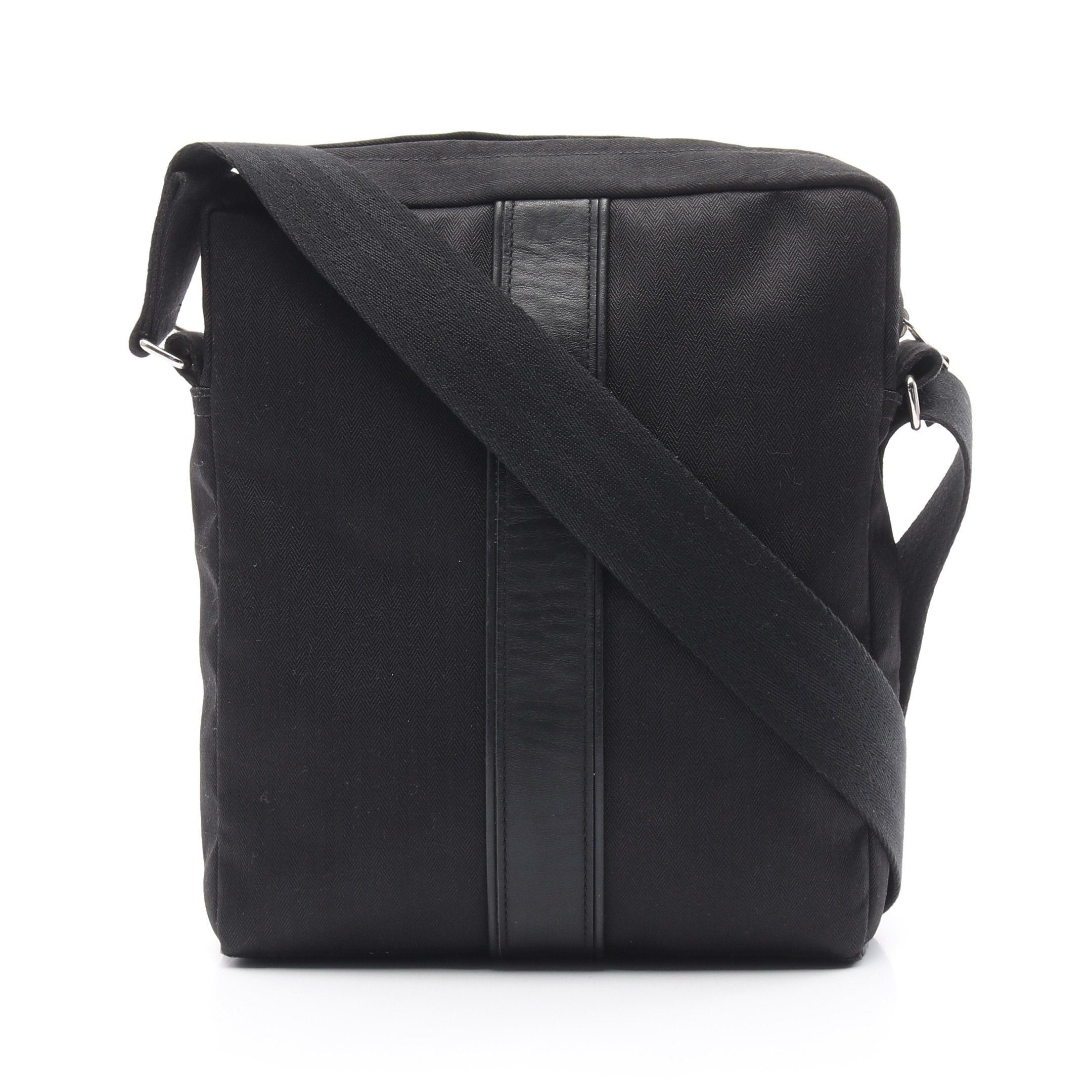 Hermes Hermes Acapulco Pochette Mm Shoulder Bag Toile Chevron Leather Black Silver Hardware Size ONE SIZE - 1 Thumbnail