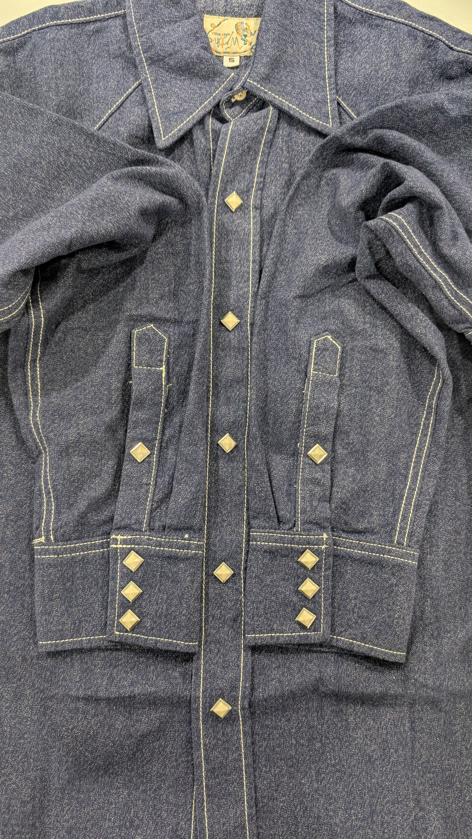 WYTHE Wythe Pearlsnap Shirt in Indigo Blue Jasp Cotton USA Made Size US M / EU 48-50 / 2 - 8 Thumbnail