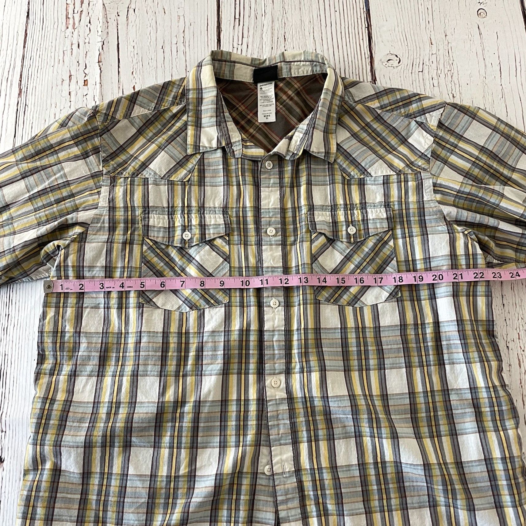 Patagonia Patagonia Plaid Shirt Men's XL Beige Yellow Button Front Long Sleeve Size US XL / EU 56 / 4 - 6 Thumbnail
