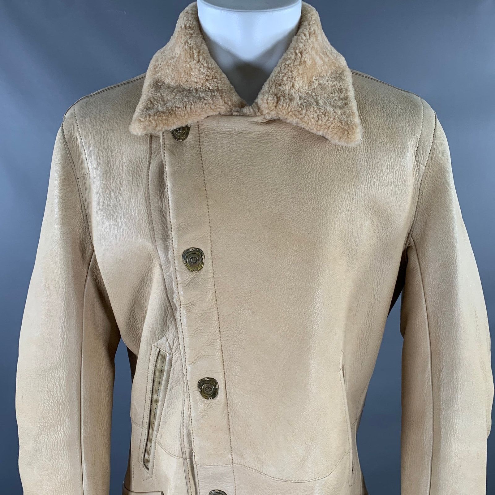 Other CORPO NOVE Size 42 Camel Leather Overcoat Coat Size US L / EU 52-54 / 3 - 8 Thumbnail