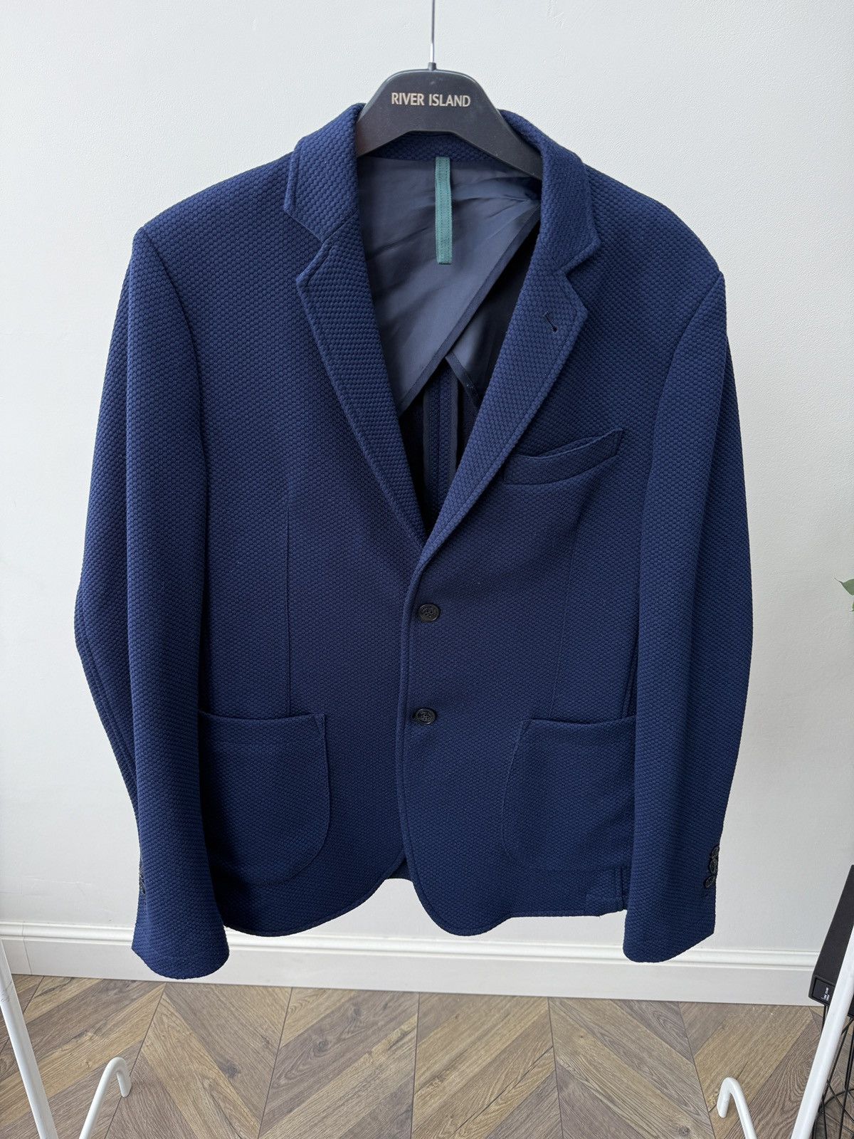 Other Vintage Jean Luc Paris Blue Textured Blazer Size 48R - 1 Thumbnail