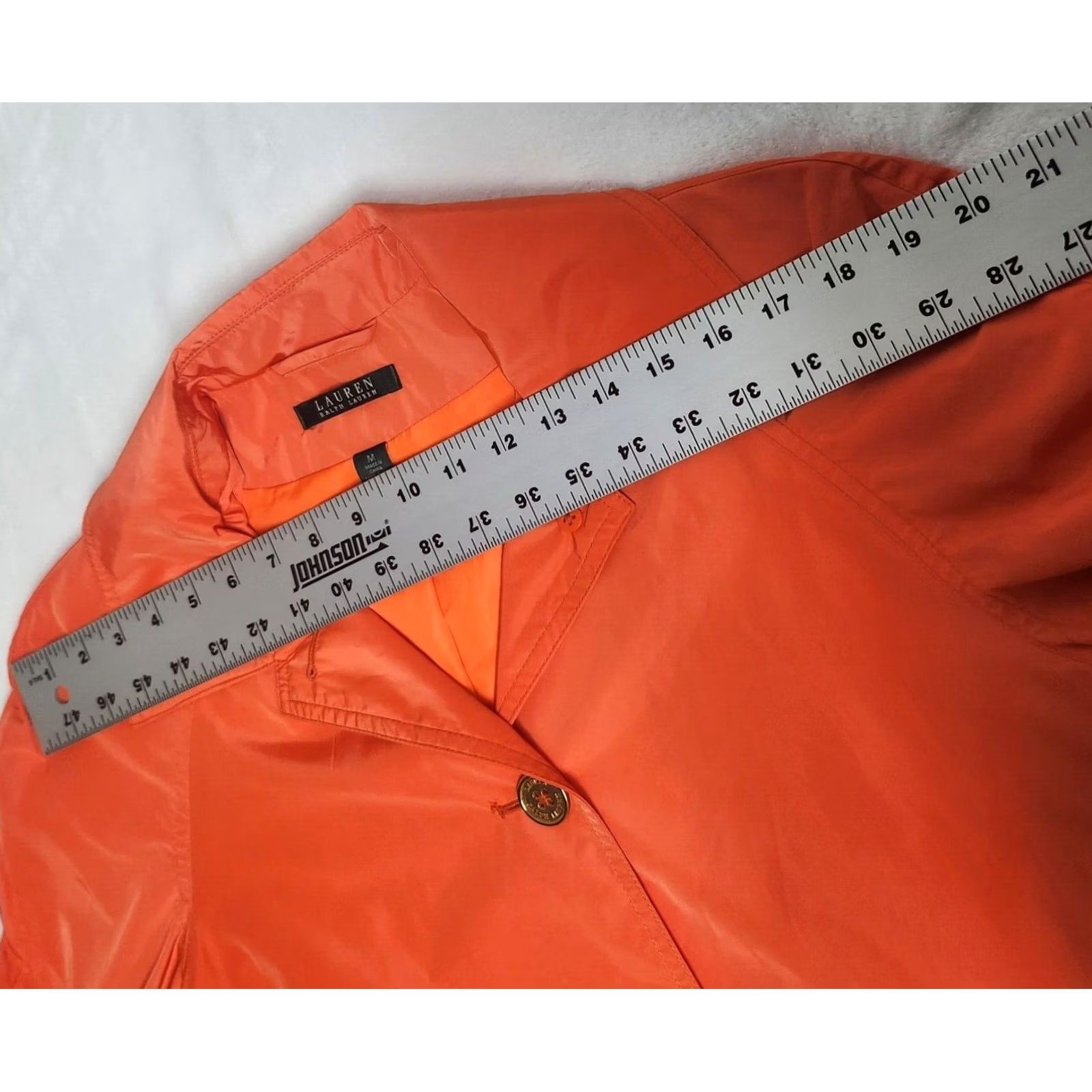 Ralph Lauren Lauren Ralph Lauren Womens Button Up Rain Coat Jacket Medium Orange Lightweight Size M / US 6-8 / IT 42-44 - 6 Thumbnail