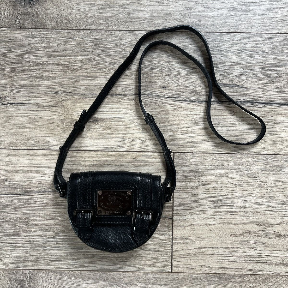 Burberry Burberry Mini Bag Satchel Belt Crossbody Black Leather Size ONE SIZE - 1 Thumbnail