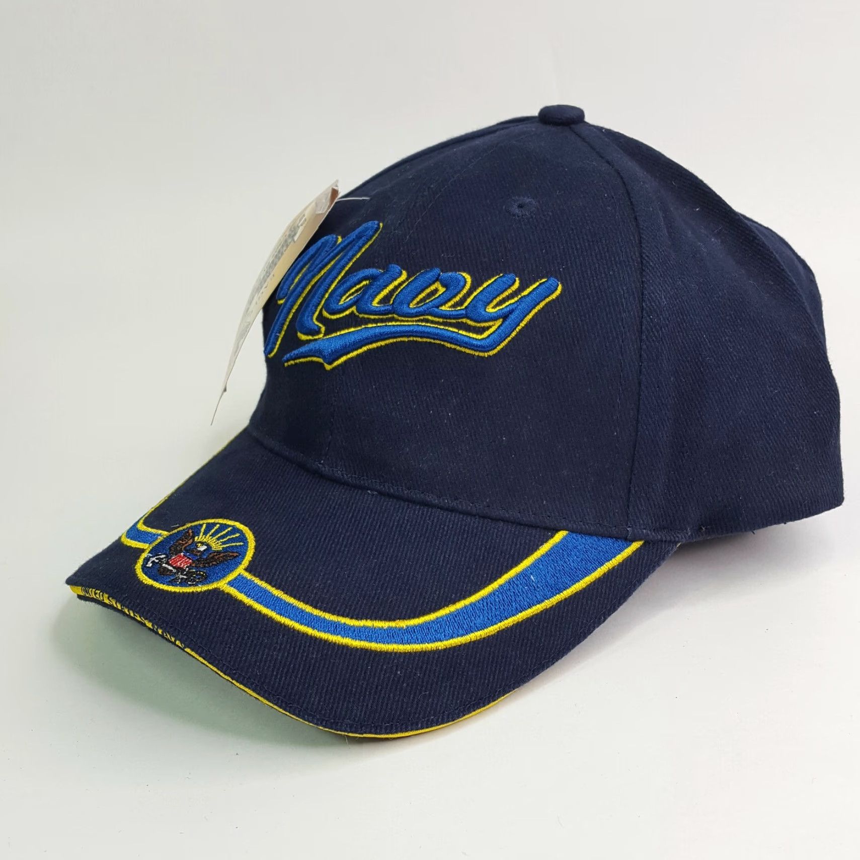 Vintage VINTAGE USA Navy American Snapback Adjustable Hat Baseball Cap Navy Blue Twill Retro Hat Mens Eagle Crest Size ONE SIZE - 3 Thumbnail