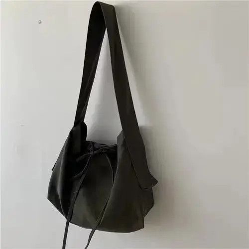 Vintage Loose Fit Green Burlap Shoudler Tote Bag, Men's