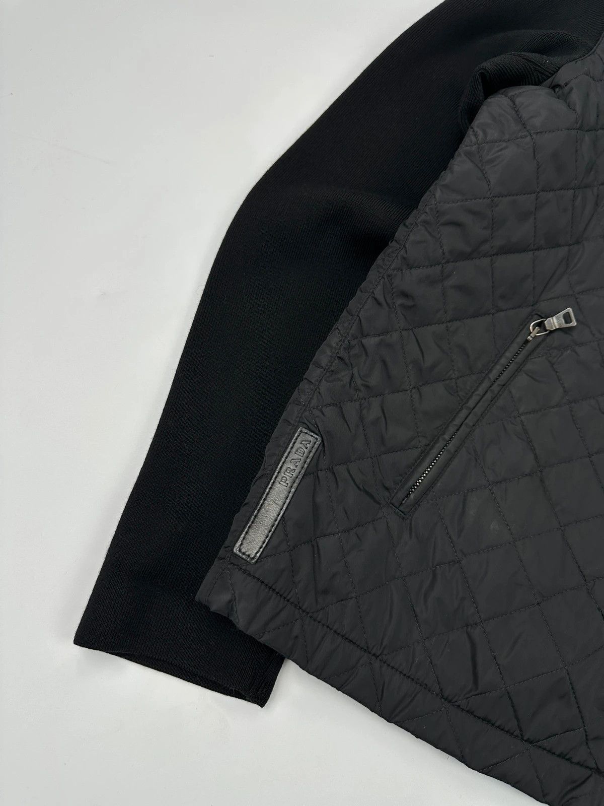 Prada Prada Sport FW01-05 Black Hybrid Wool & Nylon Padded Jacket Size US M / EU 48-50 / 2 - 2 Thumbnail