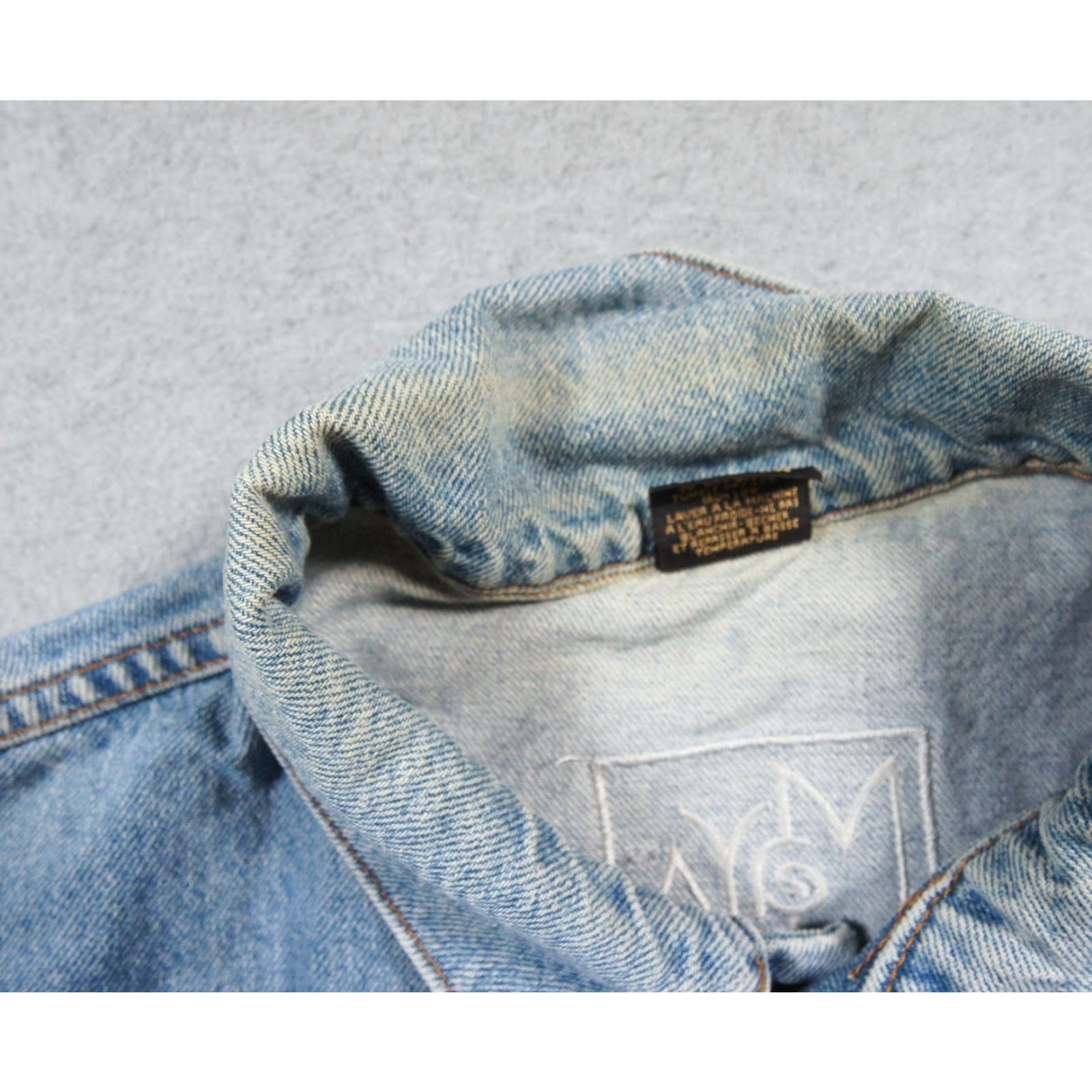 Denime VINTAGEAlias Wavefront Jacket Mens Large Blue Denim Jean Trucker Software Tech Shirt Size US 33 - 5 Thumbnail