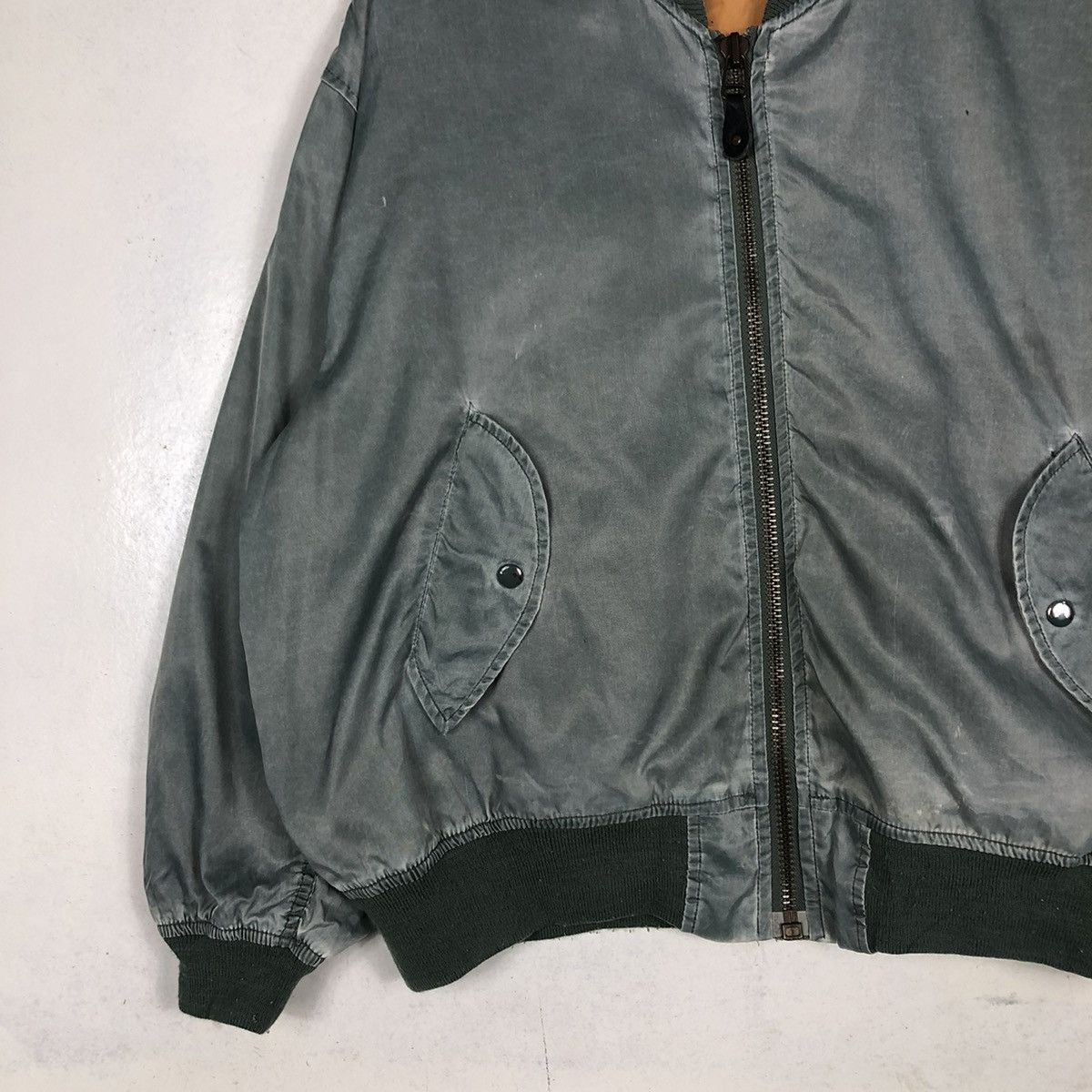 Vintage 📌VINTAGE MILITARY BOMBER FLY JACKET BUZZ RICKSON DESIGN Size US L / EU 52-54 / 3 - 4 Thumbnail