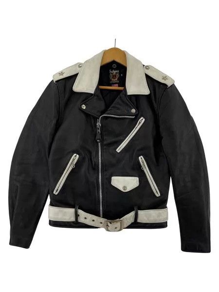 Schott Schott 613 black and white color scheme, punk style cowhid Size US S / EU 44-46 / 1 - 1 Thumbnail