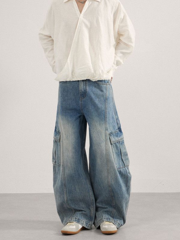 Japanese Brand American high-street retro trendy wide-leg curved jeans Size US 32 / EU 48 - 1 Thumbnail
