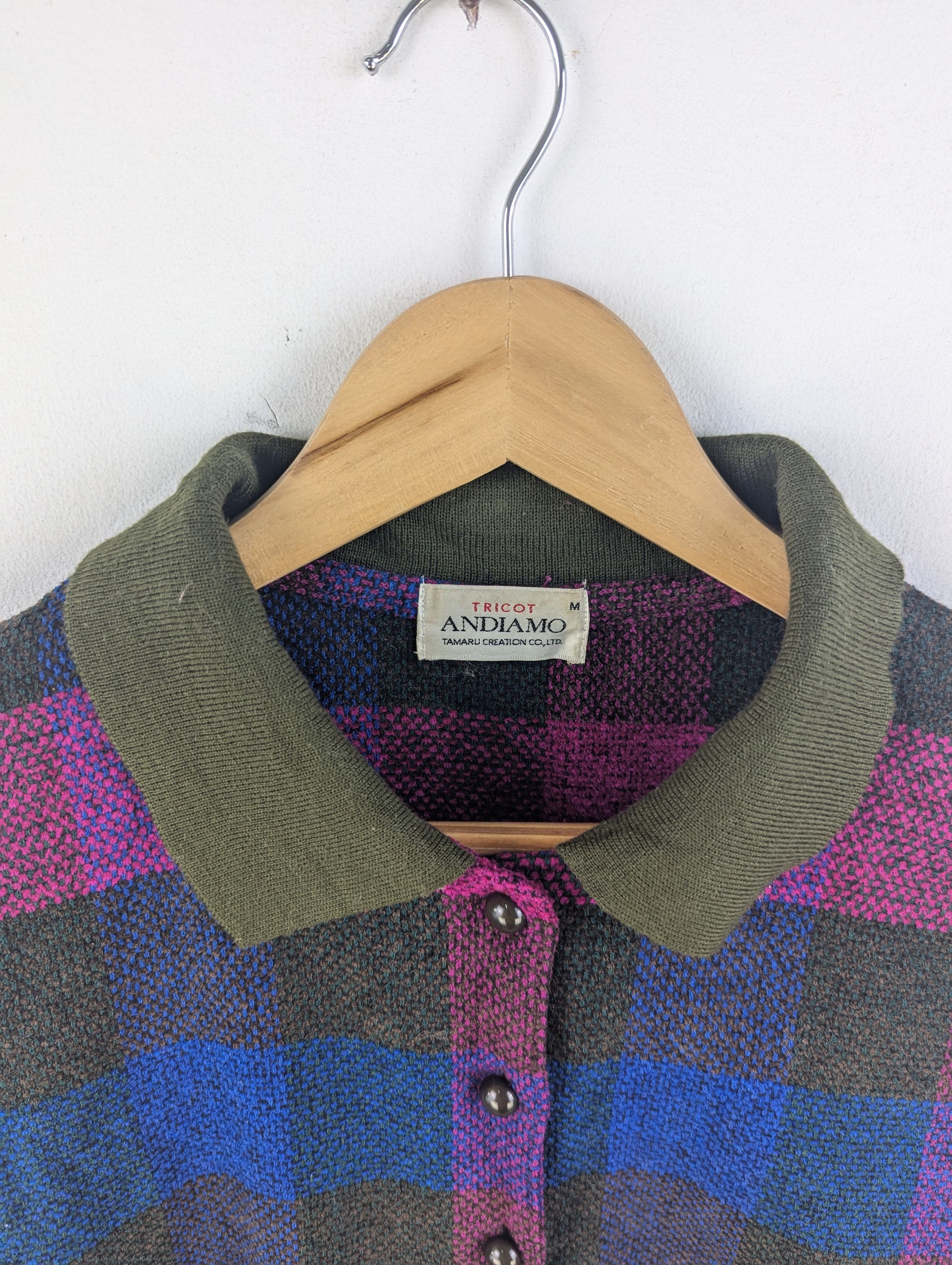 Japanese Brand × Vintage Vintage 1990s Wool Shirt Button Up Long Sleeve Checkered Size M / US 6-8 / IT 42-44 - 7 Thumbnail