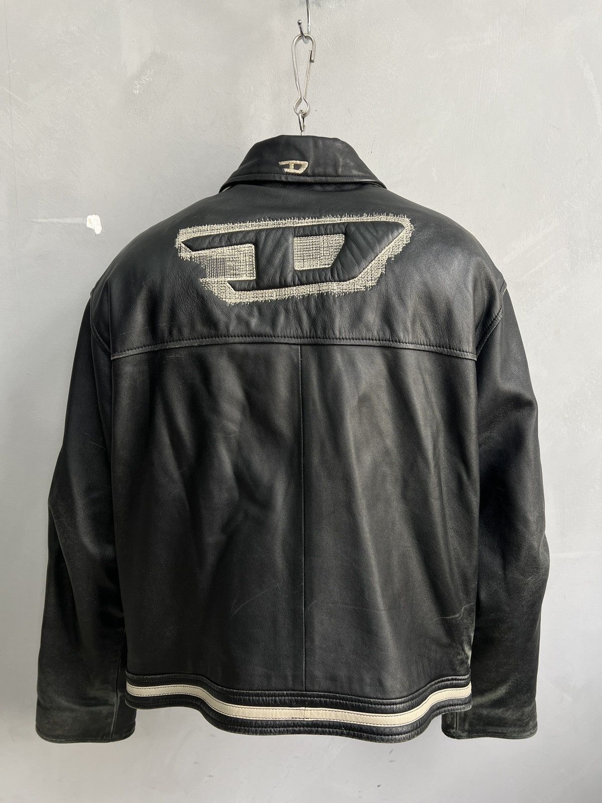 Diesel Diesel archive distressed leather y2k front logo jacket Size US L / EU 52-54 / 3 - 6 Thumbnail