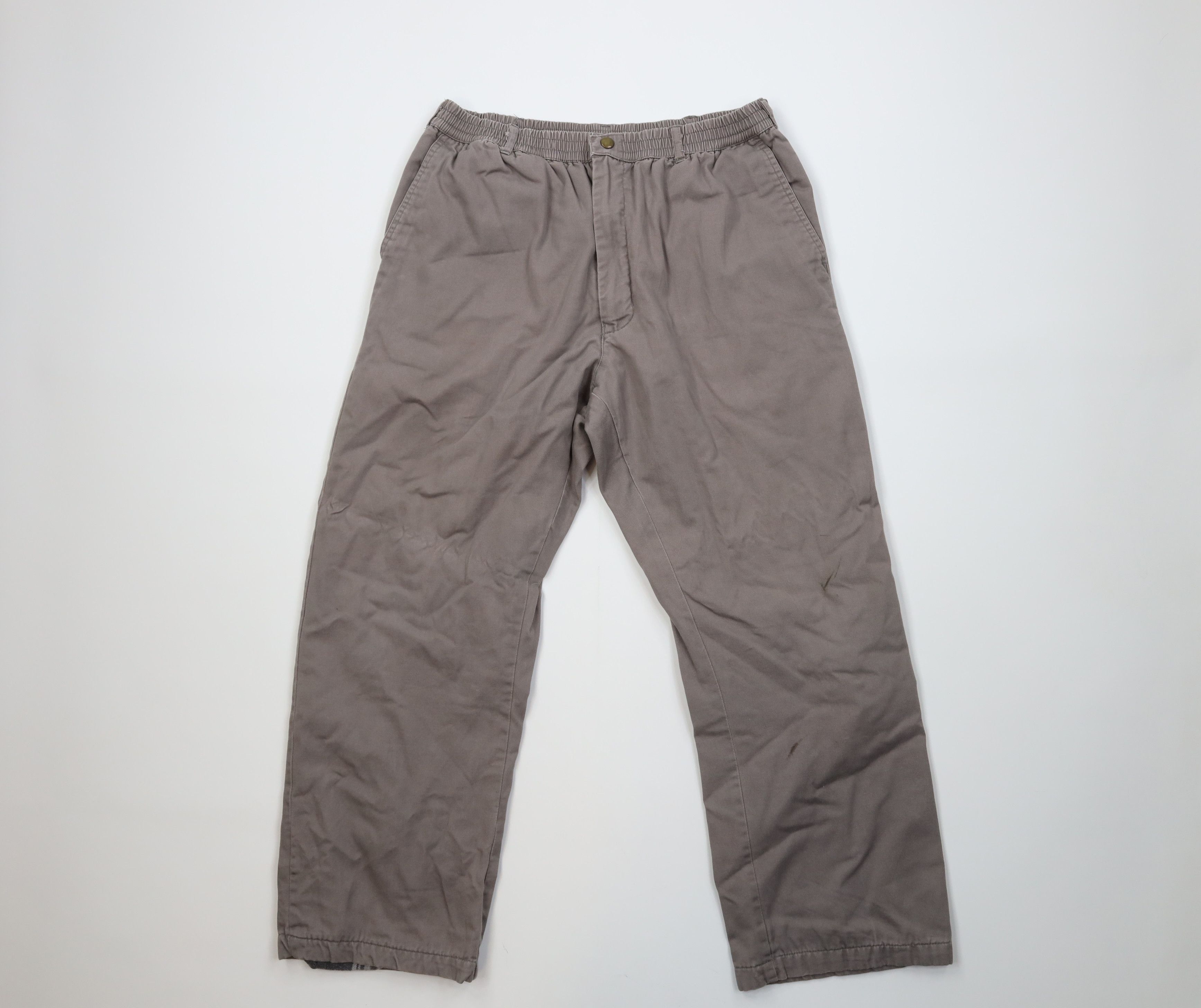 Vintage Vintage 90s Streetwear Flannel Lined Wide Leg Pants Gray Size US 36 / EU 52 - 1 Thumbnail
