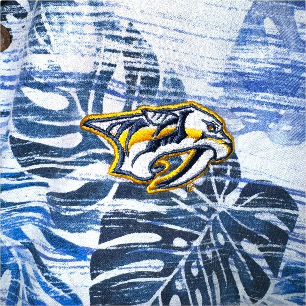 Tommy Bahama Tommy Bahama Nashville Predators Silk Print Camp Shirt M Size US M / EU 48-50 / 2 - 3 Thumbnail