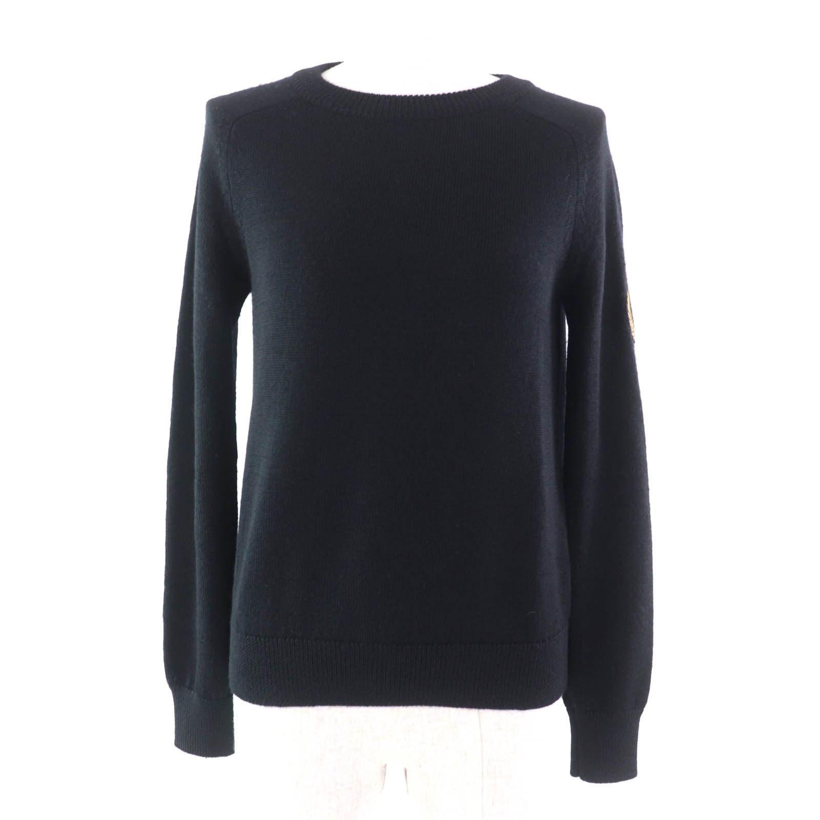 Yves Saint Laurent Saint Laurent Paris Knit Wool Top Leather Tops 552952 DUTY FREE for USA