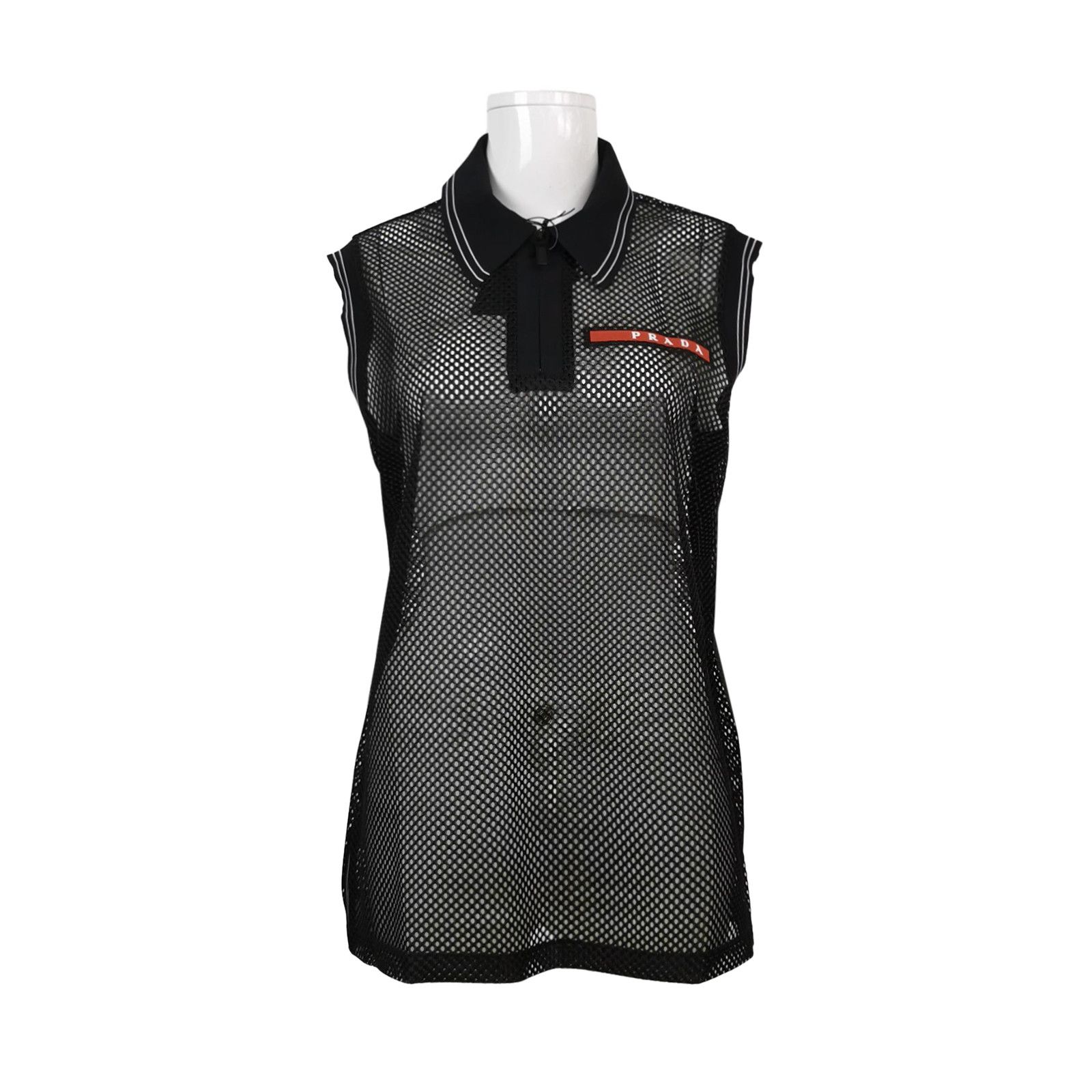 Prada Prada Mesh Logo Polo Shirt Size L Size US L / EU 52-54 / 3 - 1 Thumbnail
