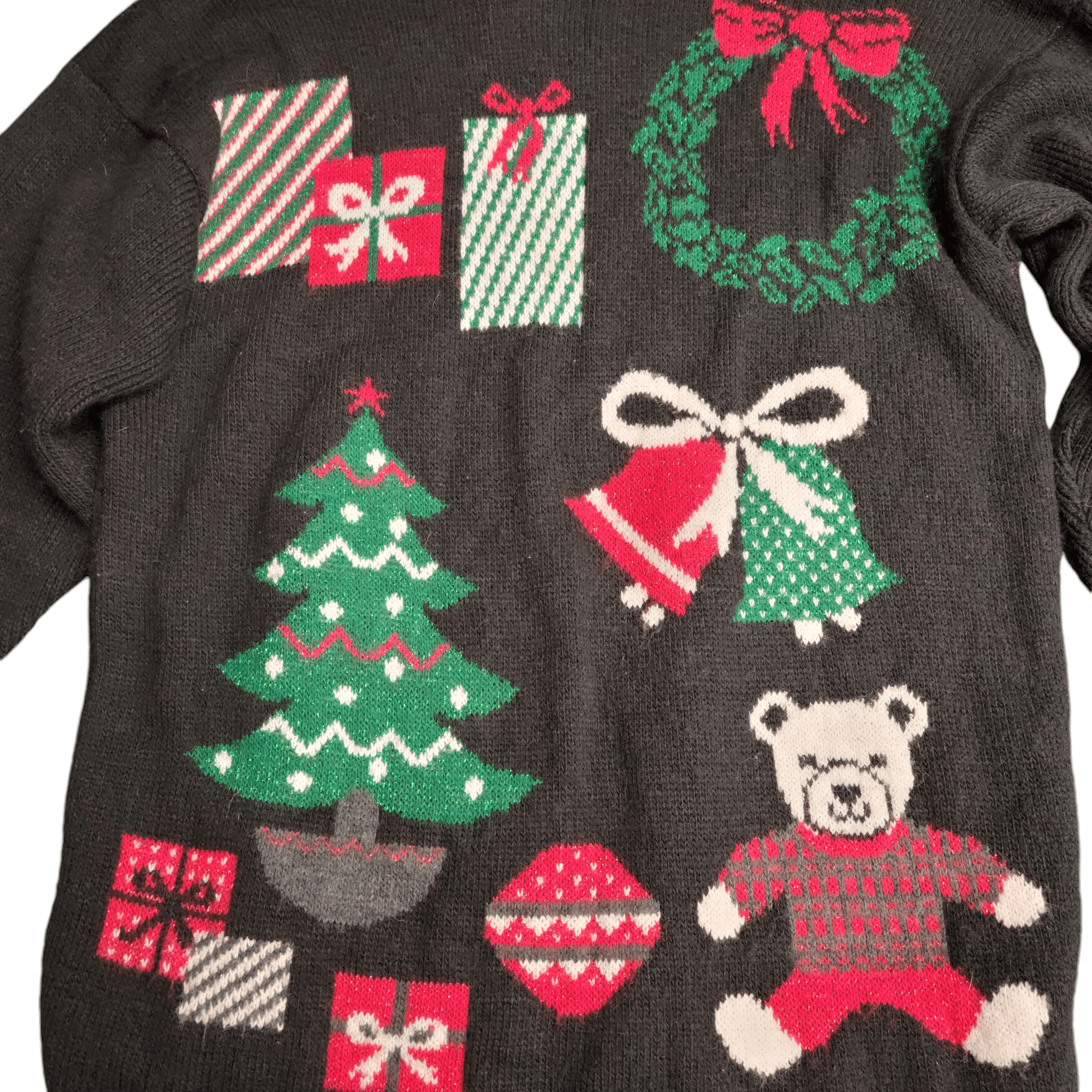 NBDN Nobrandedon Ugly Christmas Sweater Oversized Black 3/4 Sleeve Size L / US 10 / IT 46 - 2 Thumbnail