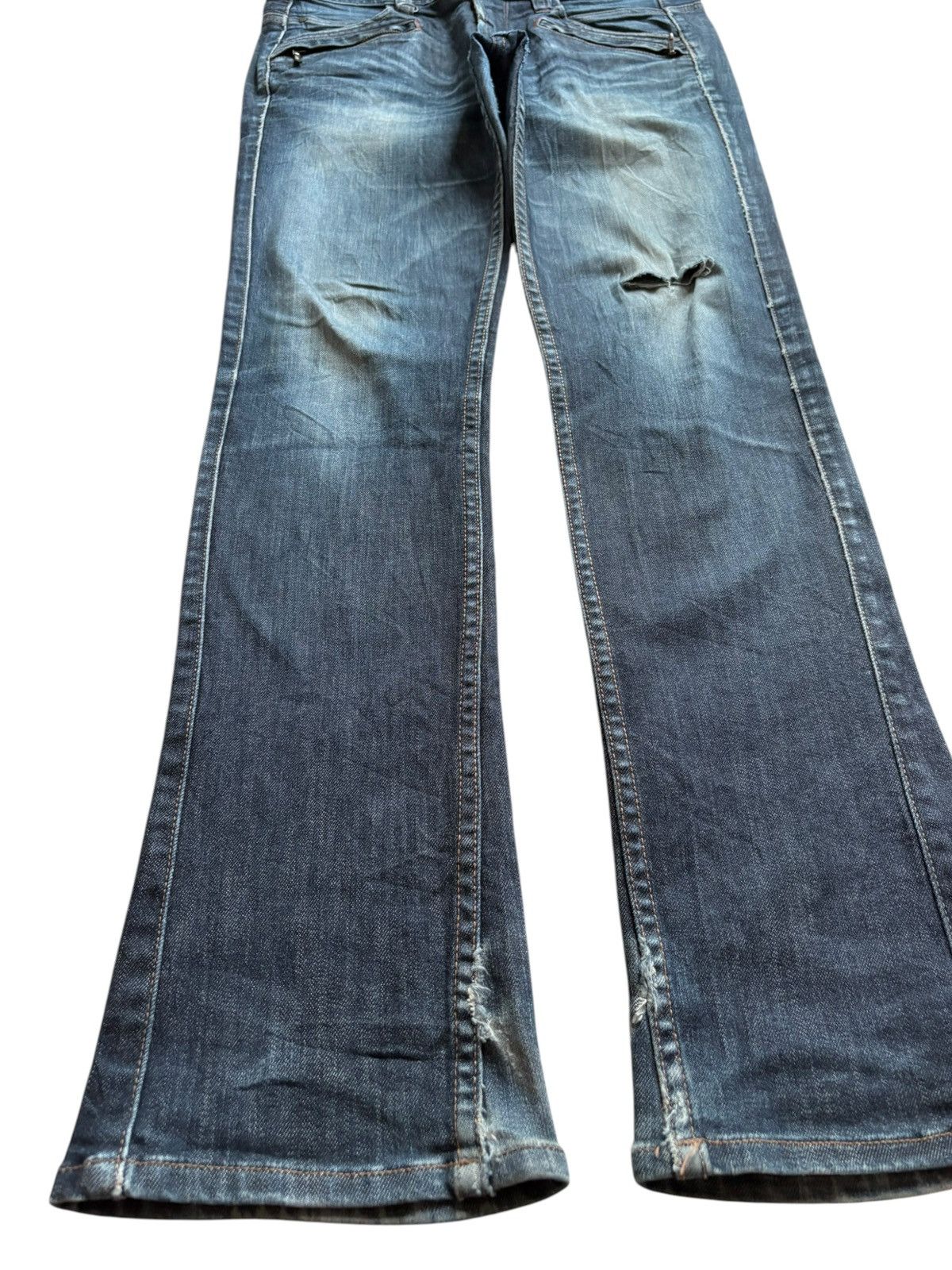 Designer × Japanese Brand Vintage Japanese Brand Distress Bootcut Flare Jeans Size US 32 / EU 48 - 6 Thumbnail