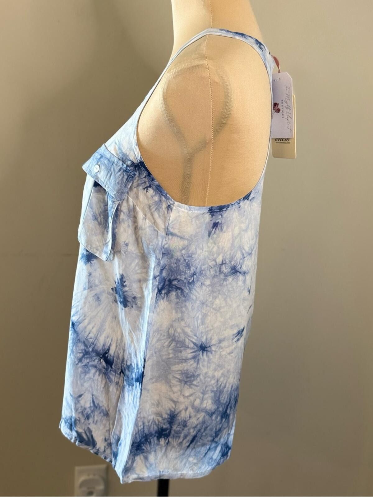 Other Entro blue white tie dye tank top pockets racer back SZ SM Size S / US 4 / IT 40 - 3 Thumbnail