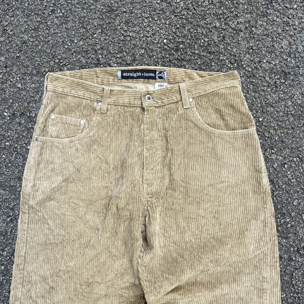 Levi's Vintage 90s Levis Silvertab Brown Corduroy Pants Y2K Baggy Size US 36 / EU 52 - 3 Thumbnail