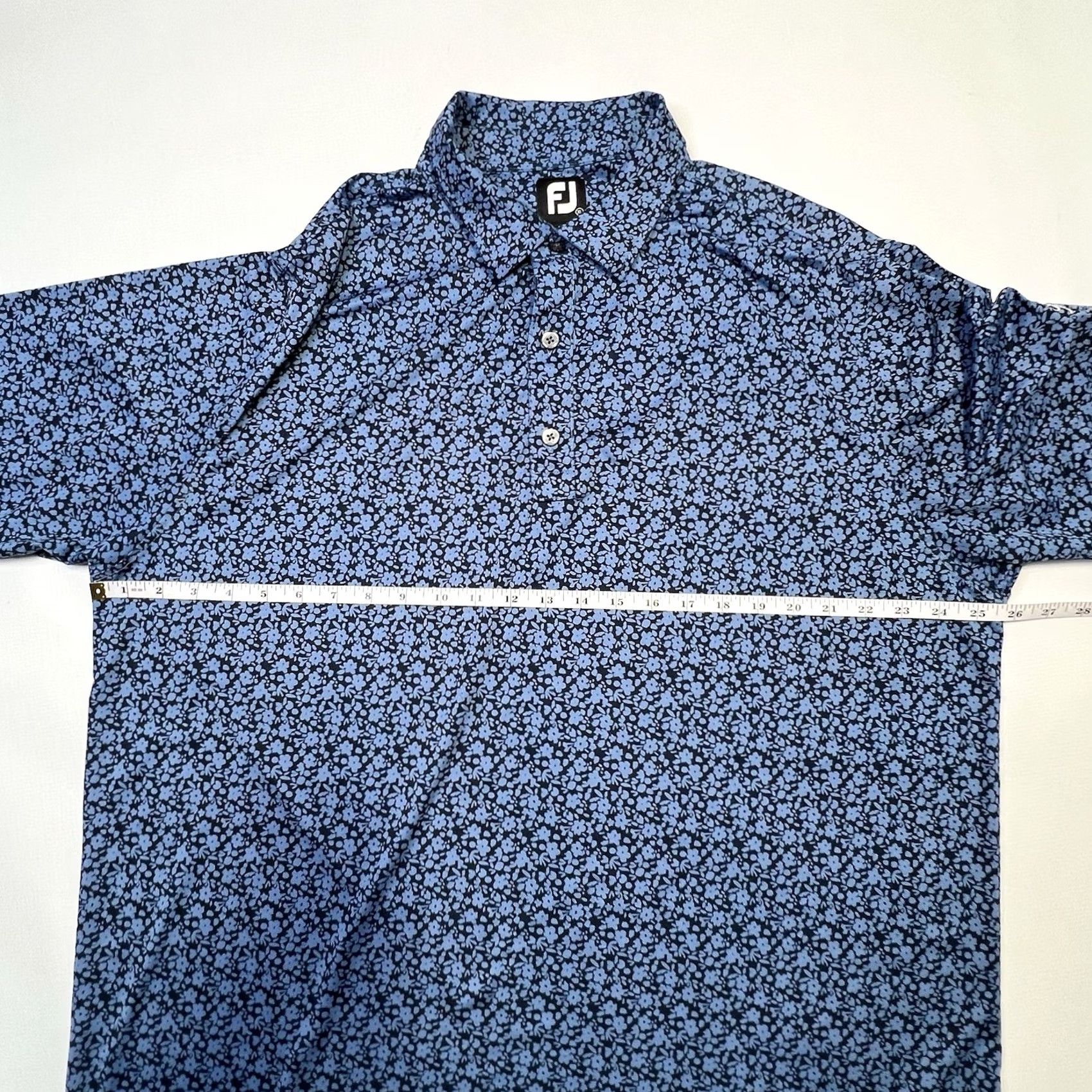 Footjoy FootJoy Polo Shirt Mens XL Blue Floral Performance Stretch Golf Wildhorse Club Shirt Size US XL / EU 56 / 4 - 6 Thumbnail