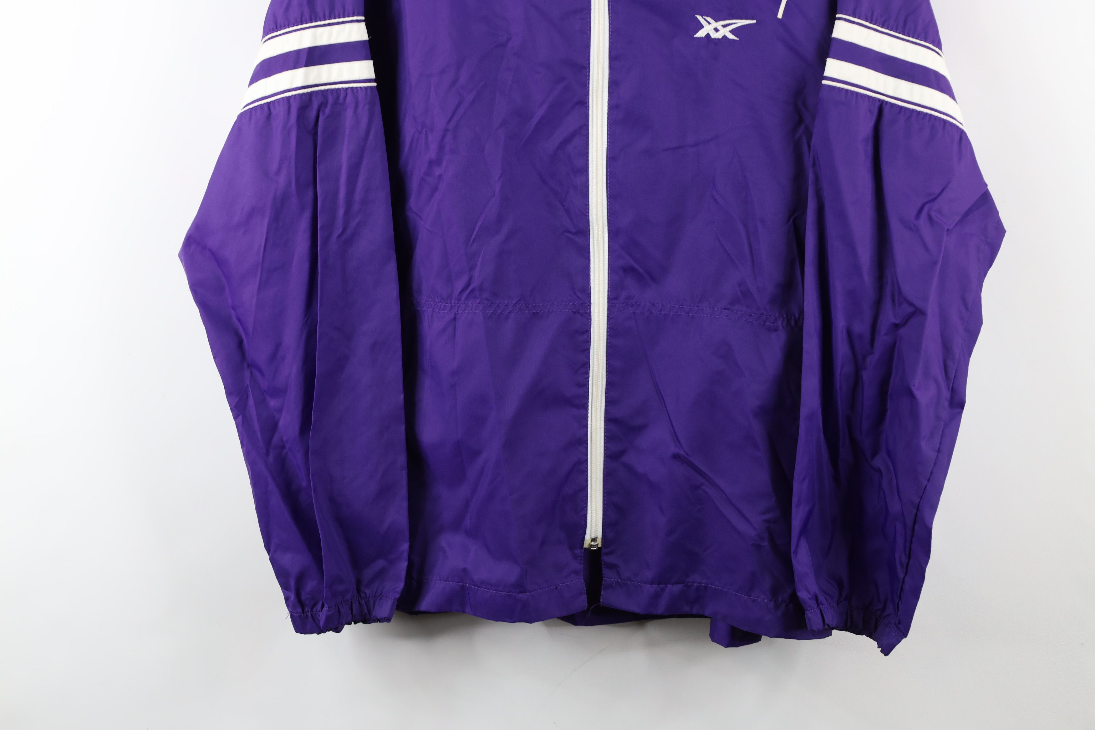 Asics × Vintage Vintage 80s 90s Asics Logo Striped Hooded Windbreaker Jacket Size US M / EU 48-50 / 2 - 3 Thumbnail