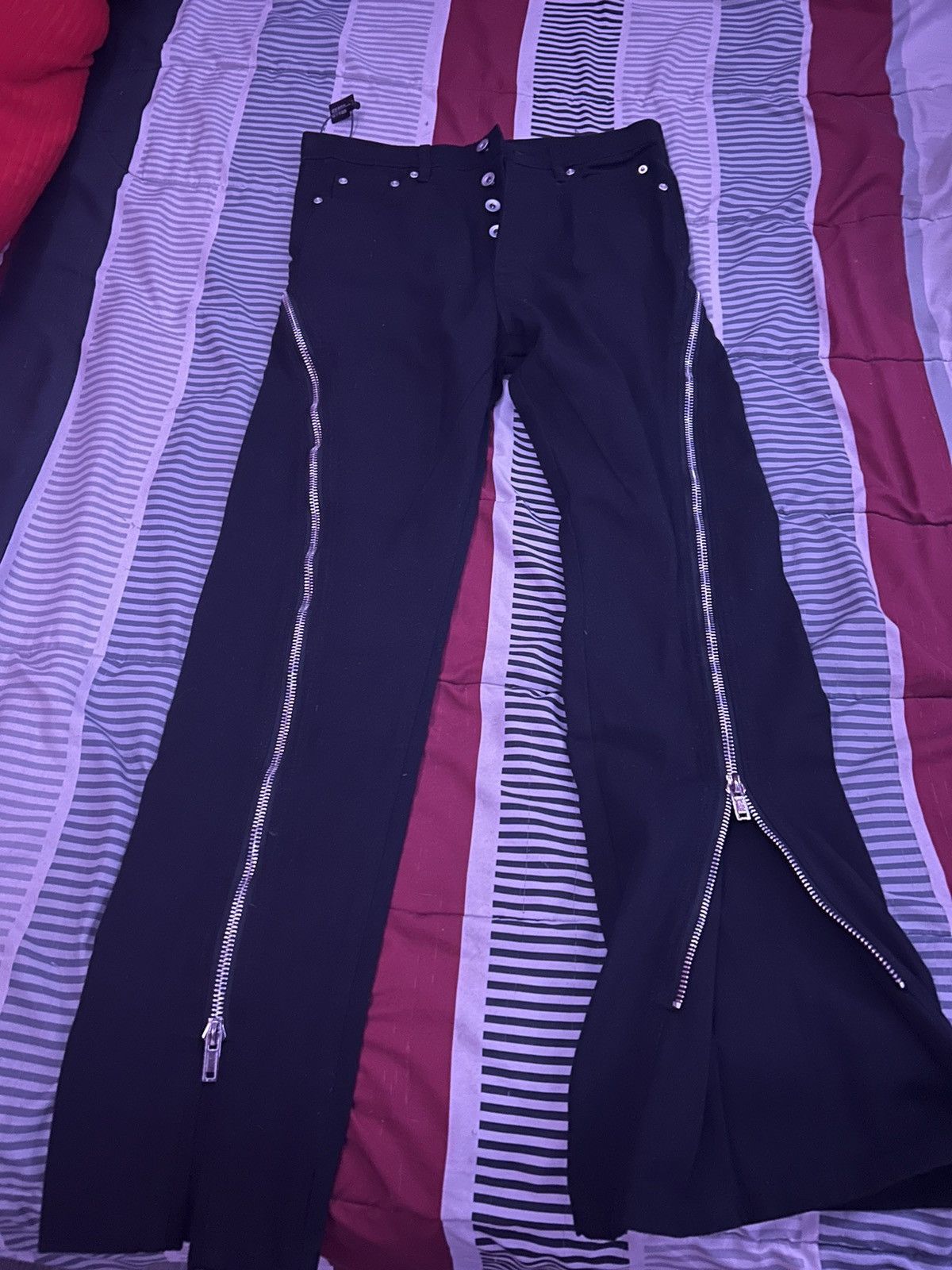 Amiri × Japanese Brand × Jordan Brand DIAMOND ZIP FLARE DENIM Size US 31 - 4 Thumbnail