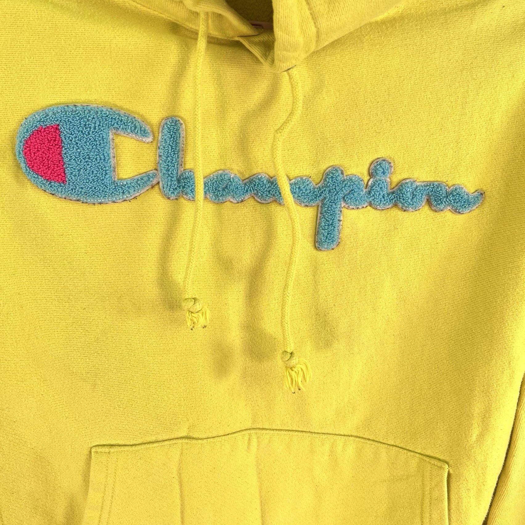 Champion Champion Reverse Weave Puff Hoodie Adult Size M Yellow Mens Size US M / EU 48-50 / 2 - 3 Thumbnail