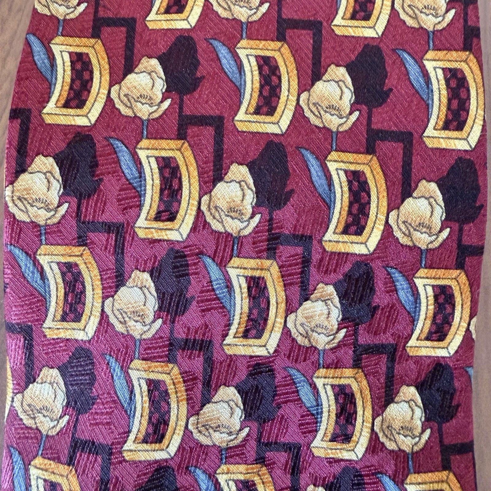 Ermenegildo Zegna Ermenegildo Zegna Silk Tie Burgundy Geometric Abstract 58" Size ONE SIZE - 2 Thumbnail